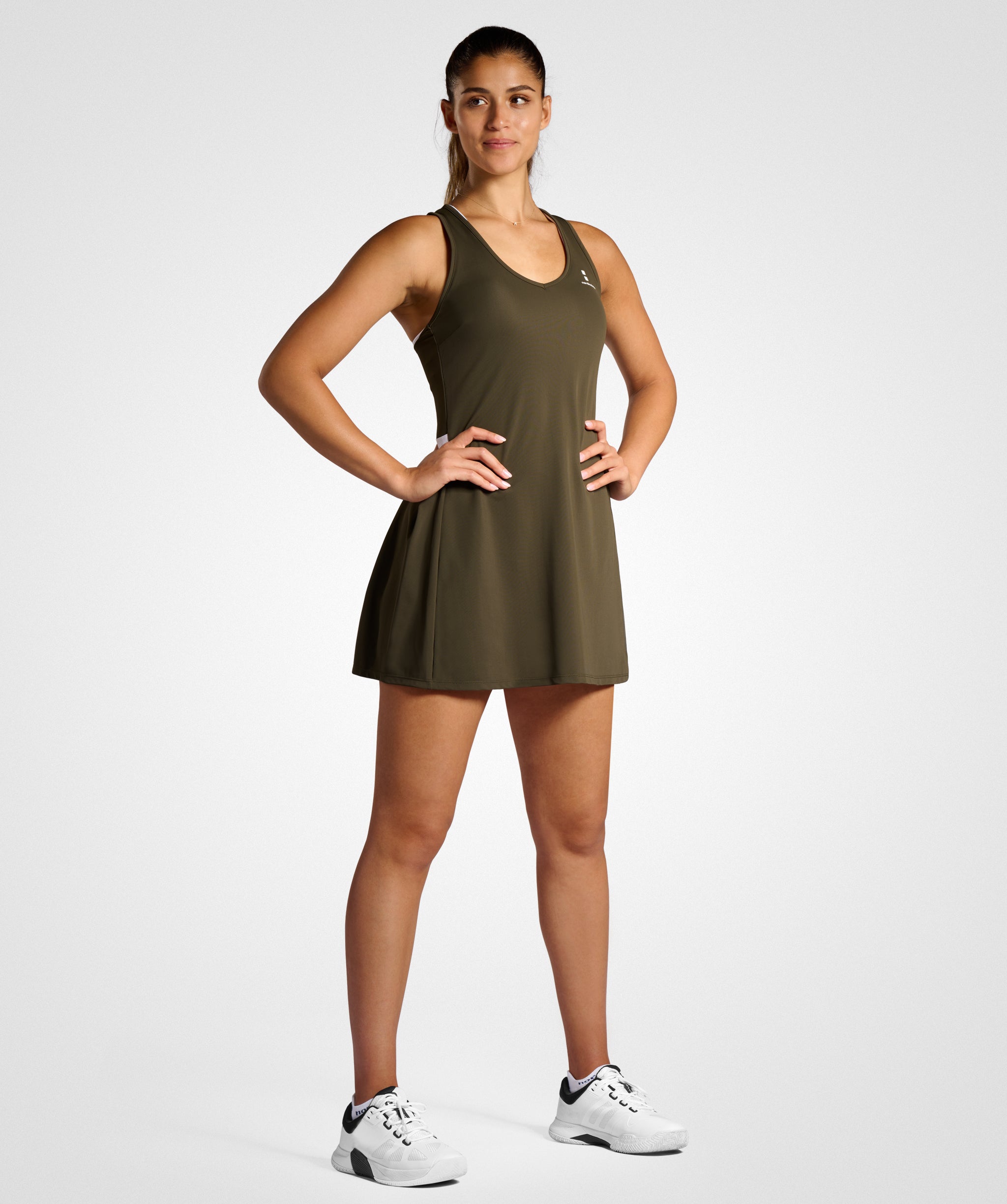 nordicdots tennis dress in olive green colour nordicdots.com